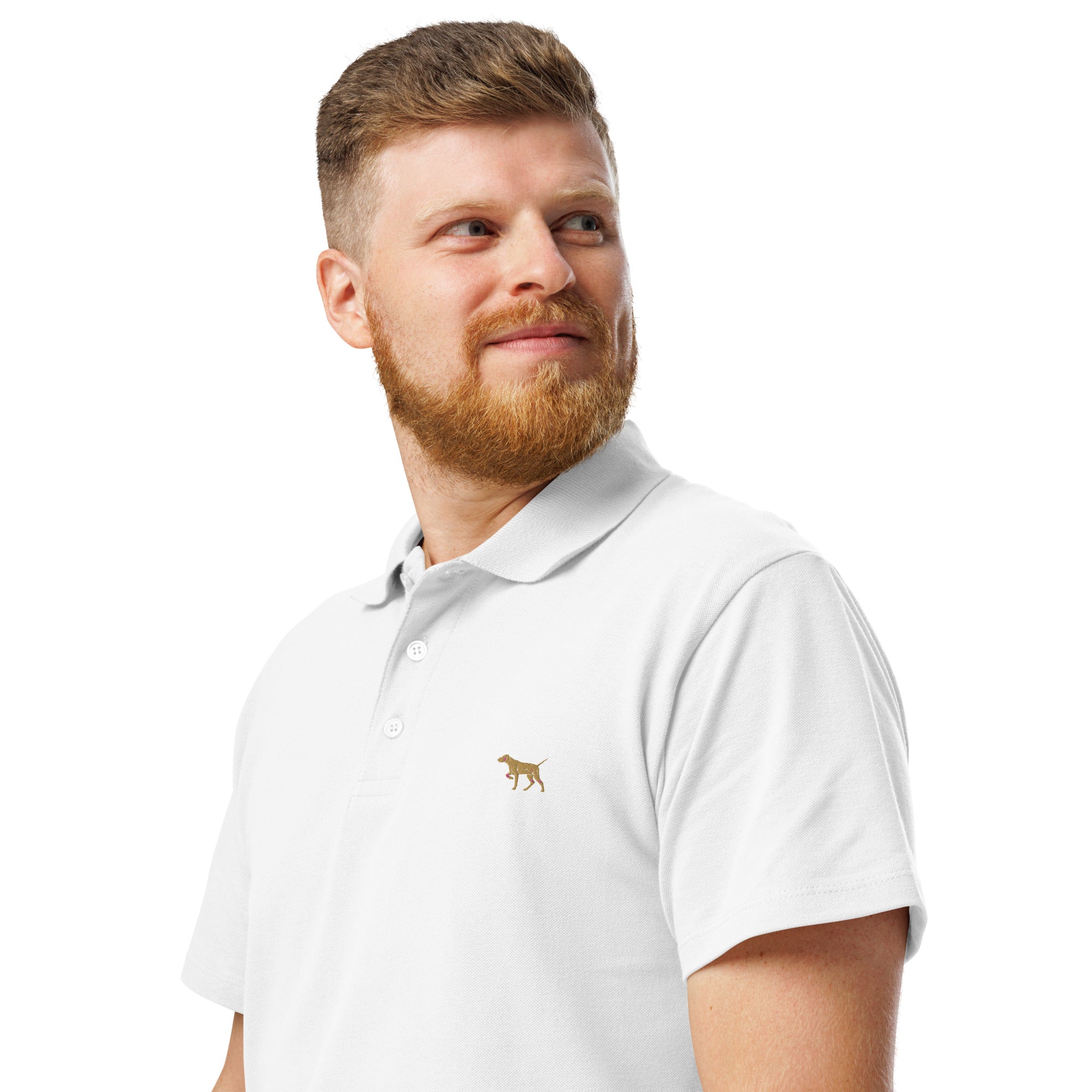 UNISEX POLO SHIRT mit Vizslastickerei - 100 % Baumwolle - www.Worldofdogs.store