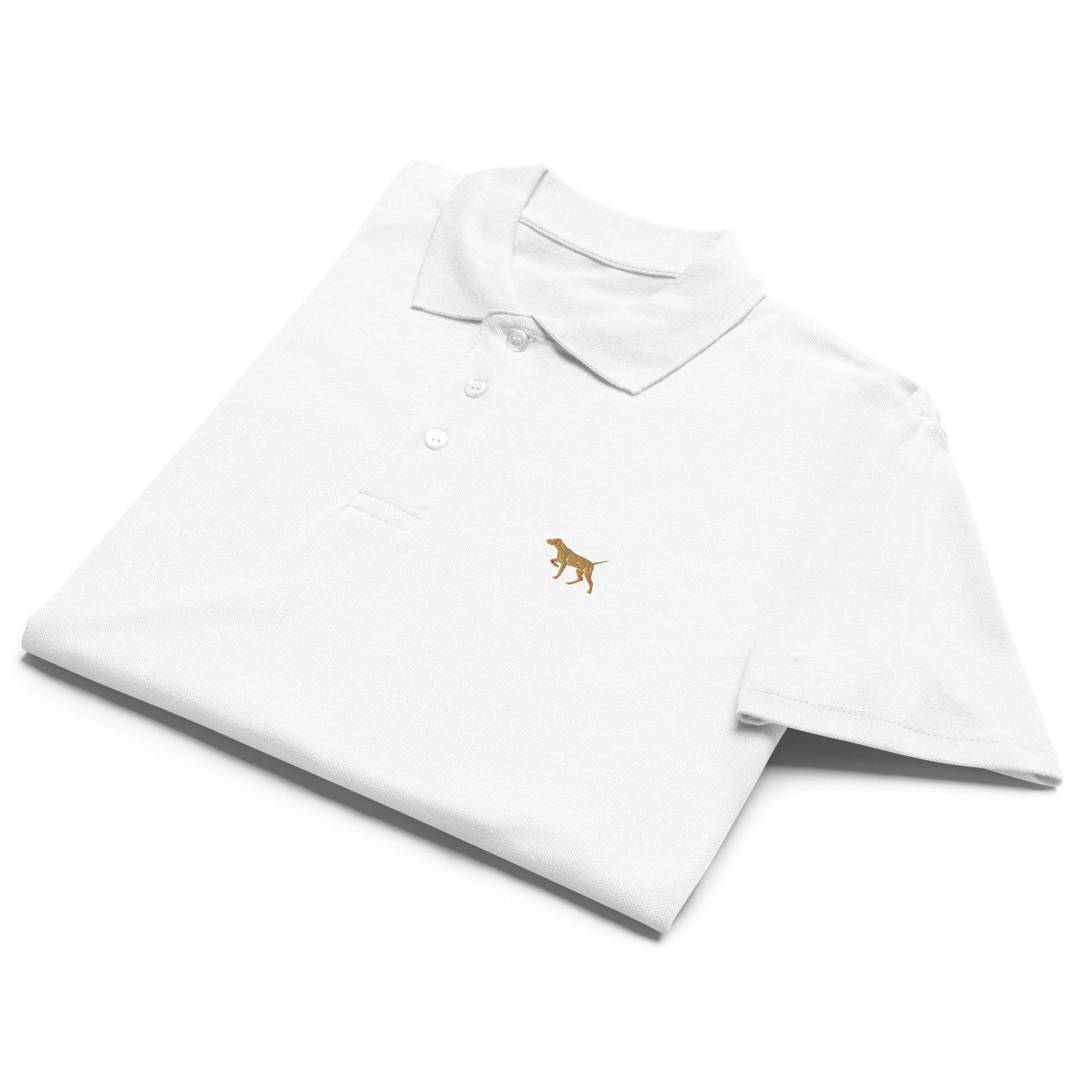 UNISEX POLO SHIRT mit Vizslastickerei - 100 % Baumwolle - www.Worldofdogs.store
