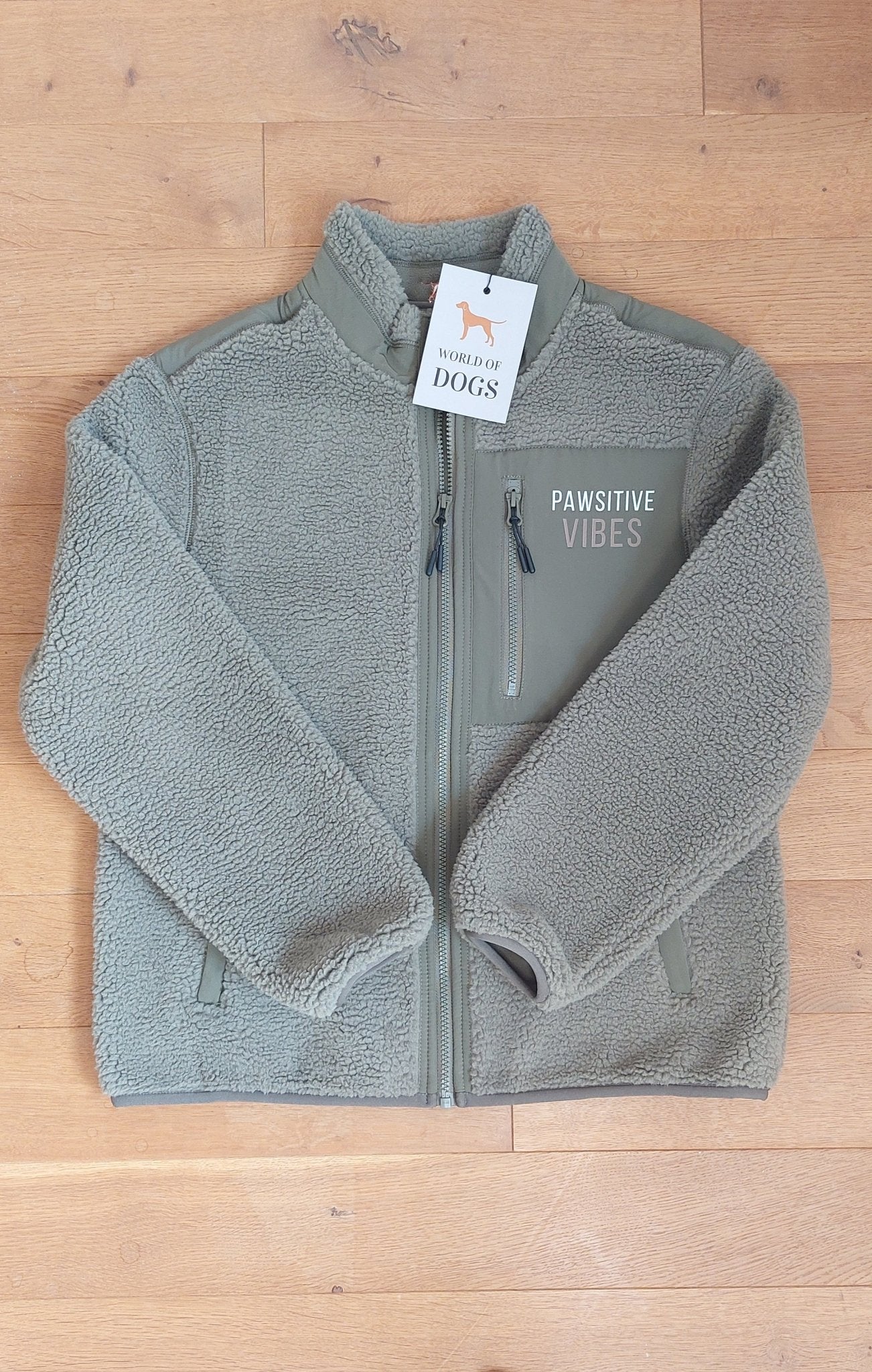 Unisex Sherpa Jacke Khaki - www.Worldofdogs.store