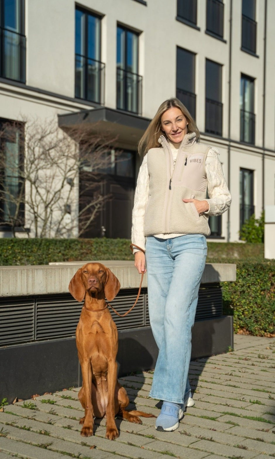 Unisex Sherpa Weste - beige - www.Worldofdogs.store