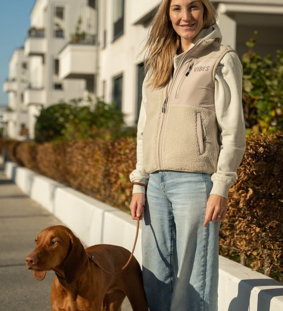 Unisex Sherpa Weste - beige - www.Worldofdogs.store