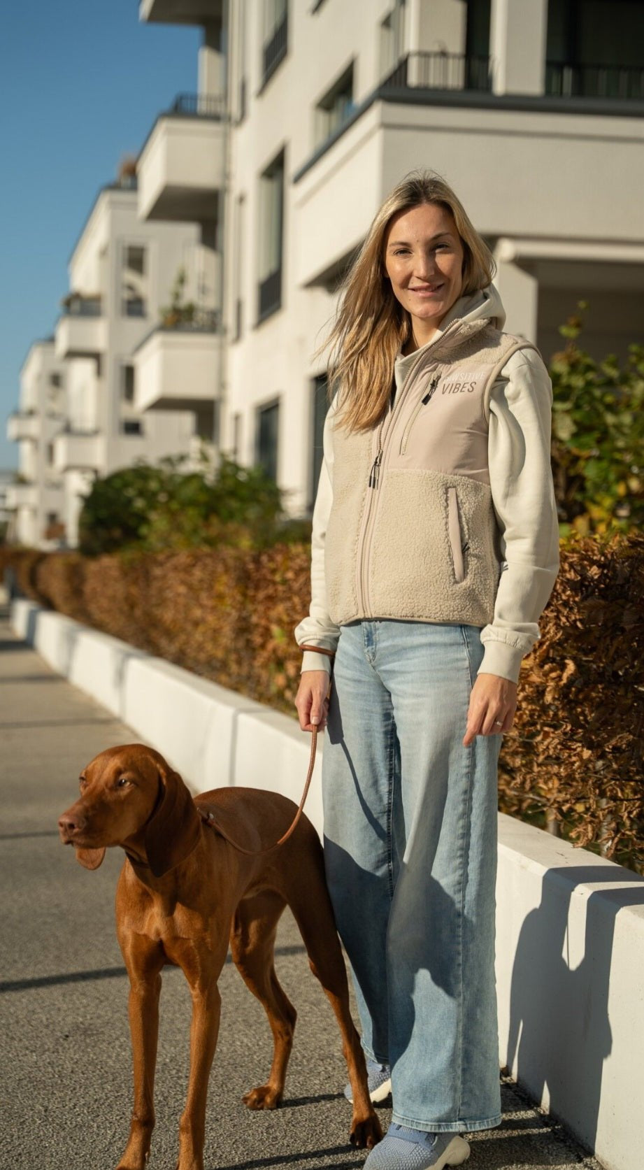 Unisex Sherpa Weste - beige - www.Worldofdogs.store