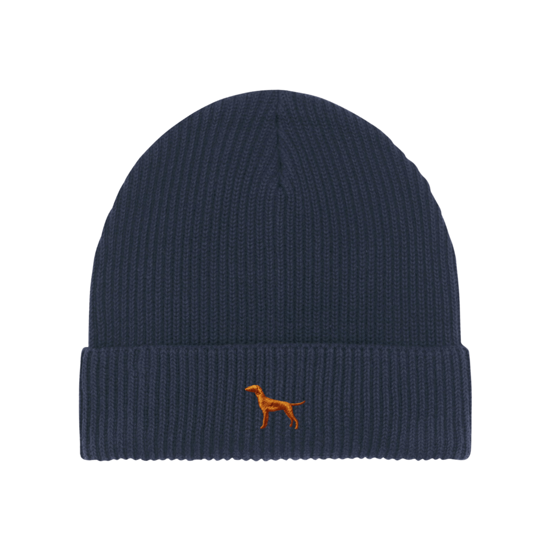 Vizsla / Hundemotiv Wintermütze - Blau mit Stickerei - www.Worldofdogs.store