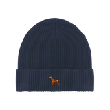 Vizsla / Hundemotiv Wintermütze - Blau mit Stickerei - www.Worldofdogs.store