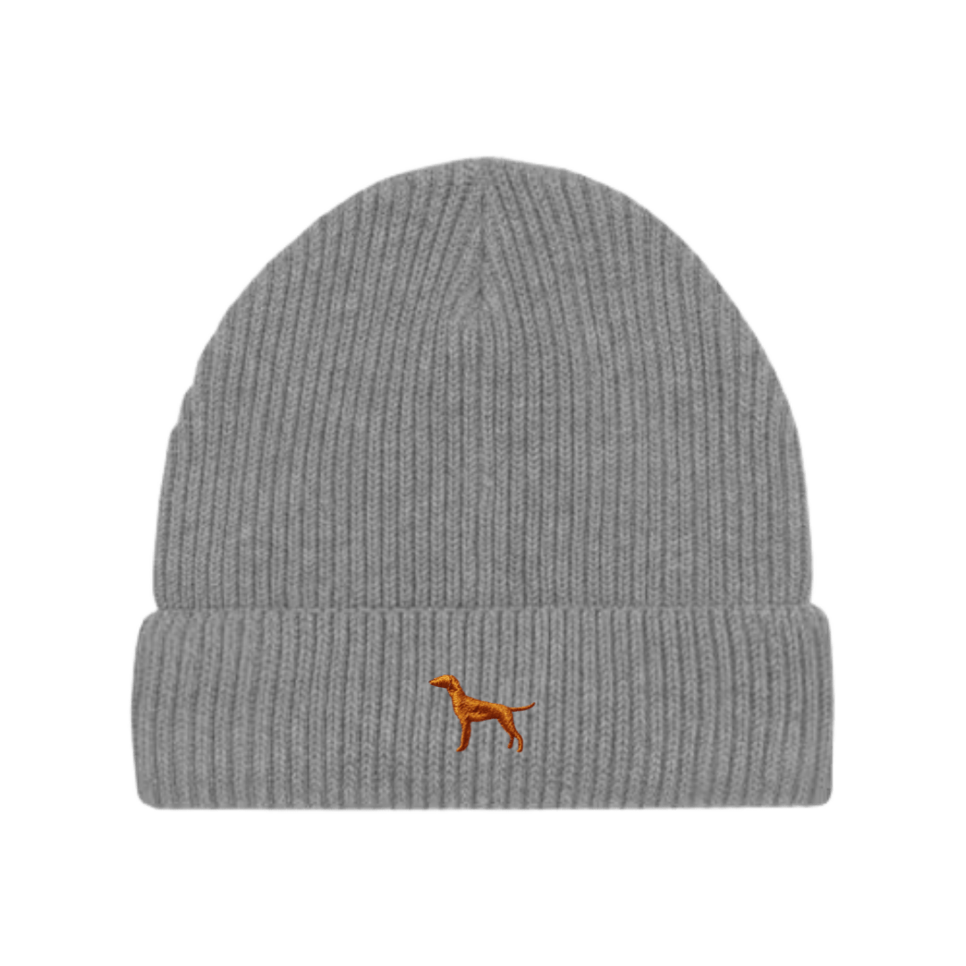 Vizsla / Hundemotiv Wintermütze - Grau mit Stickerei - www.Worldofdogs.store