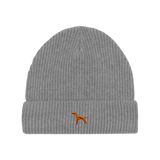 Vizsla / Hundemotiv Wintermütze - Grau mit Stickerei - www.Worldofdogs.store