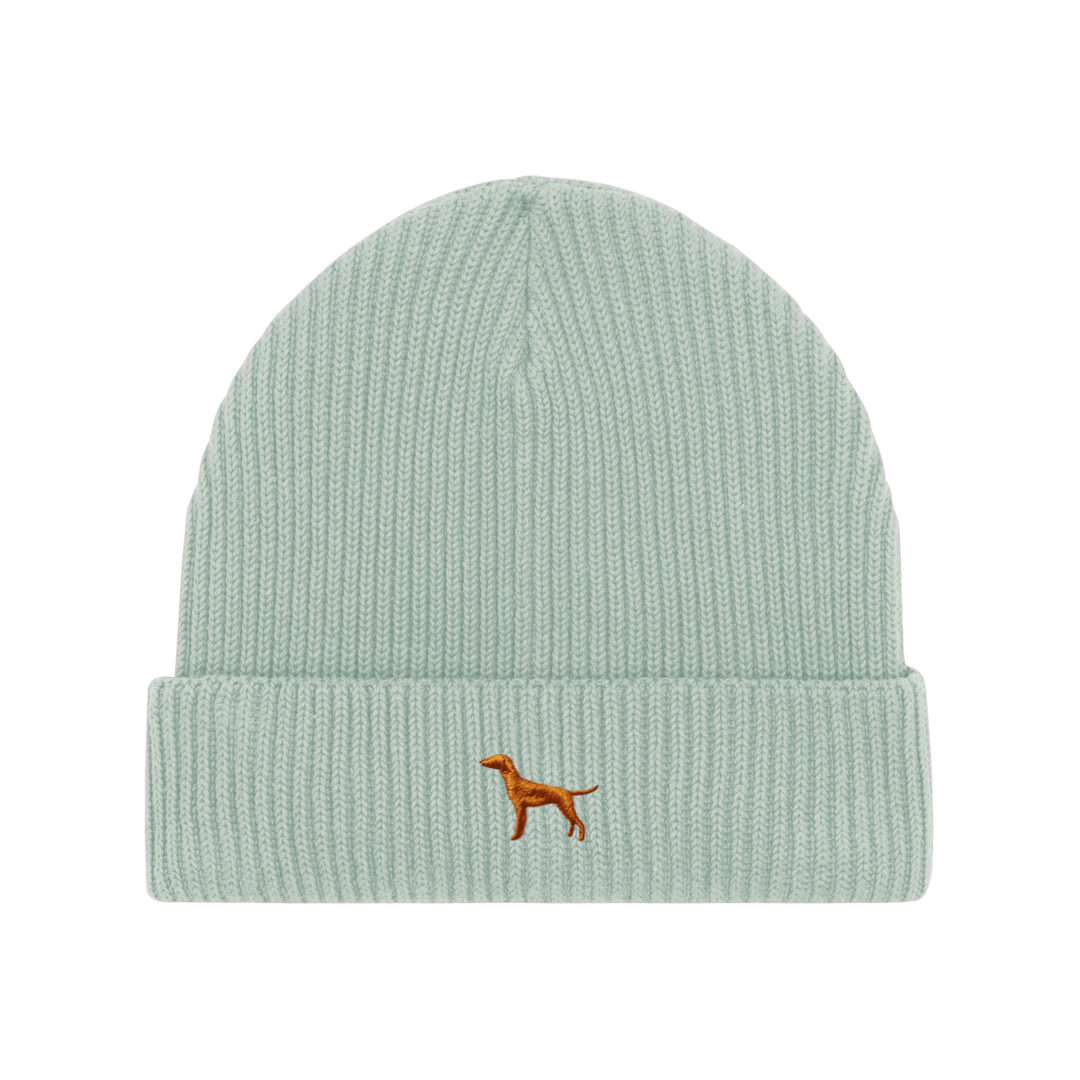 Vizsla / Hundemotiv Wintermütze - Hellblau mit Stickerei - www.Worldofdogs.store