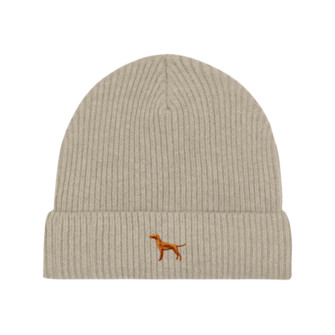 Vizsla / Hundemotiv Wintermütze - Sand mit Stickerei - www.Worldofdogs.store