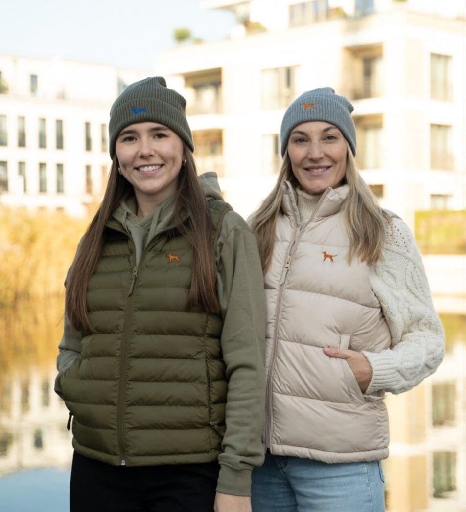 Vizsla / Jagdhunde Daunen Weste - beige - www.Worldofdogs.store