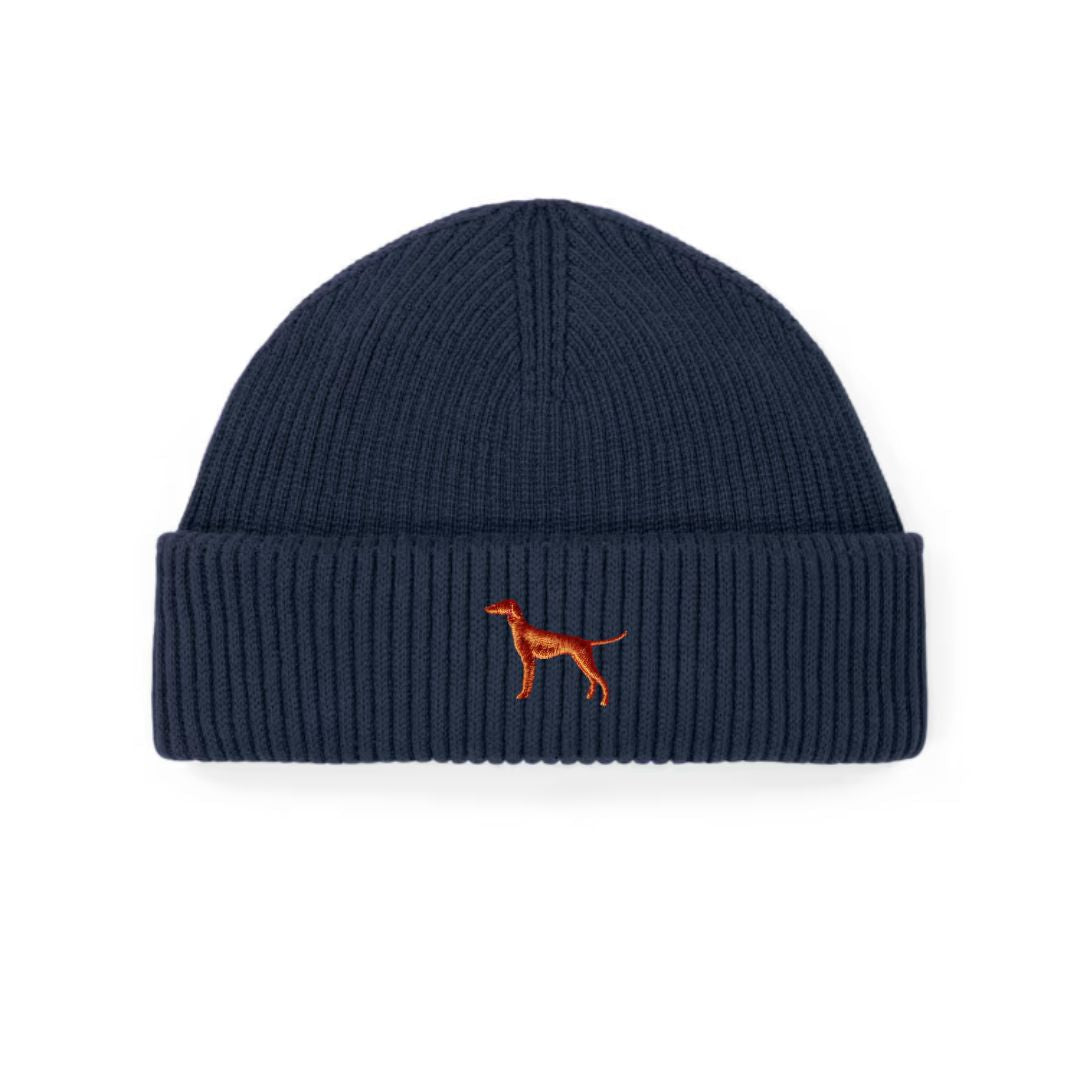 Vizsla Strickmütze aus Bio-Baumwolle – mit hochwertiger Stickerei - www.Worldofdogs.store