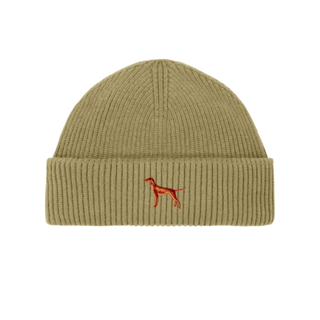 Vizsla Strickmütze aus Bio-Baumwolle – mit hochwertiger Stickerei - www.Worldofdogs.store