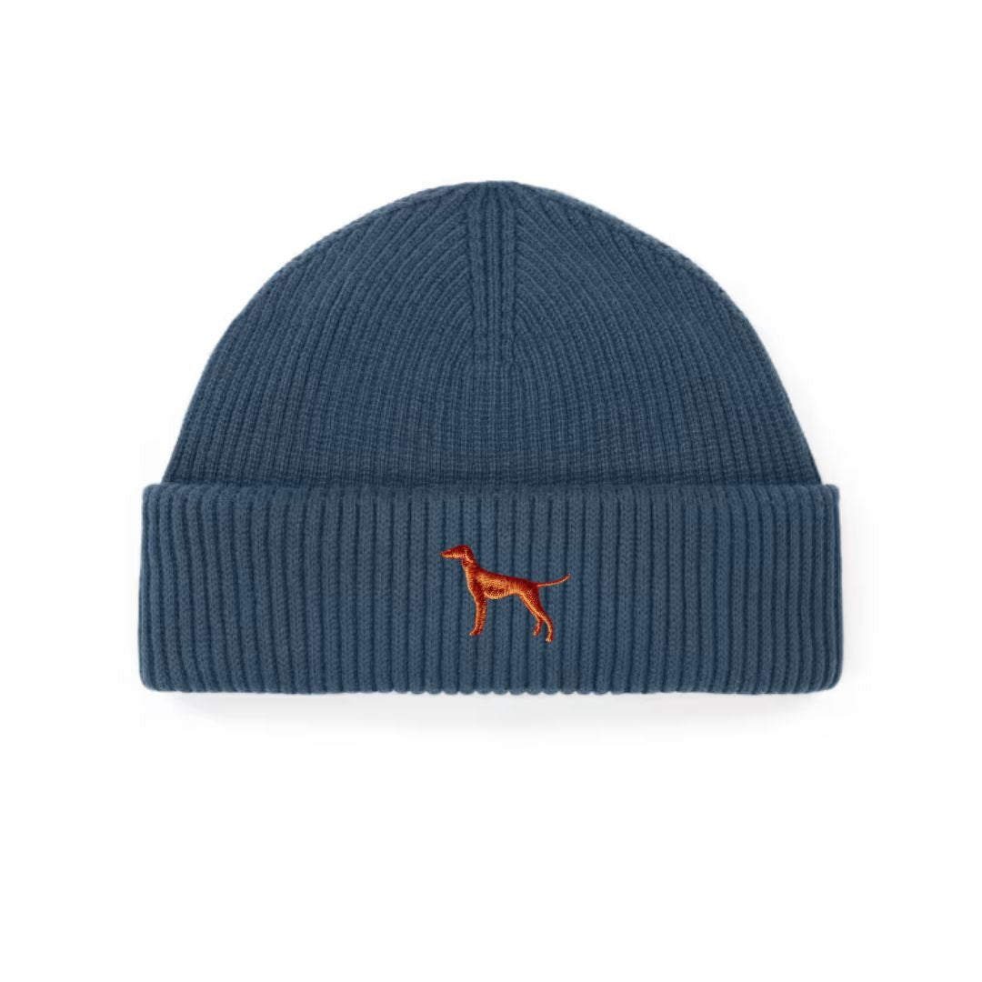 Vizsla Strickmütze aus Bio-Baumwolle – mit hochwertiger Stickerei - www.Worldofdogs.store
