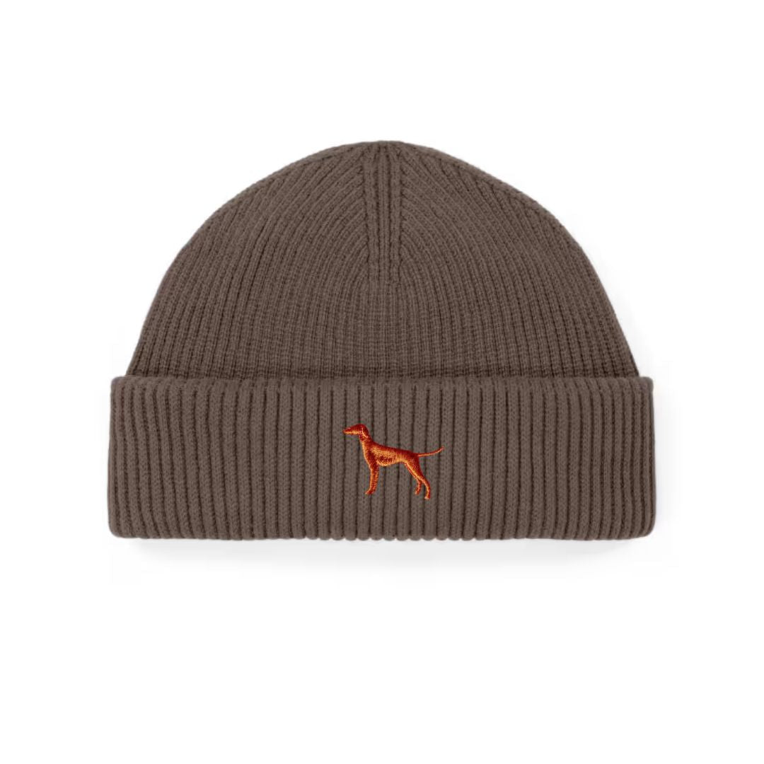 Vizsla Strickmütze aus Bio-Baumwolle – mit hochwertiger Stickerei - www.Worldofdogs.store