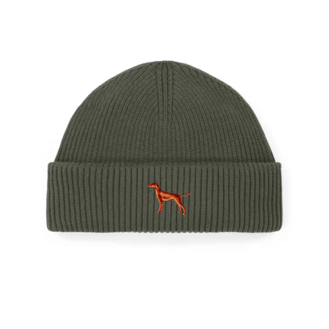 Vizsla Strickmütze aus Bio-Baumwolle – mit hochwertiger Stickerei - www.Worldofdogs.store