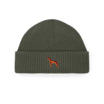 Vizsla Strickmütze aus Bio-Baumwolle – mit hochwertiger Stickerei - www.Worldofdogs.store