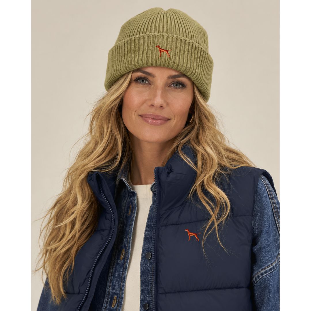 Vizsla Strickmütze aus Bio-Baumwolle – mit hochwertiger Stickerei - www.Worldofdogs.store