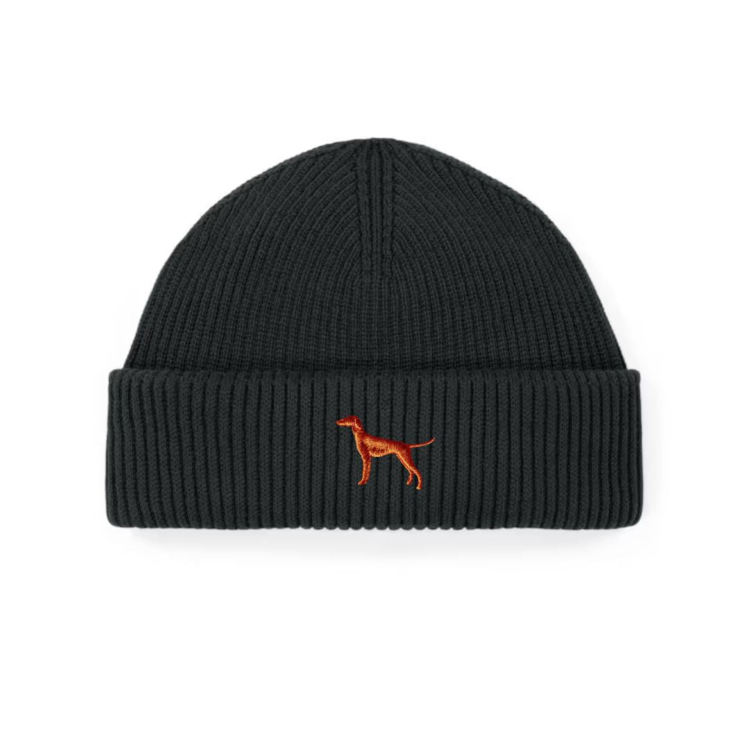 Vizsla Strickmütze aus Bio-Baumwolle – mit hochwertiger Stickerei - www.Worldofdogs.store