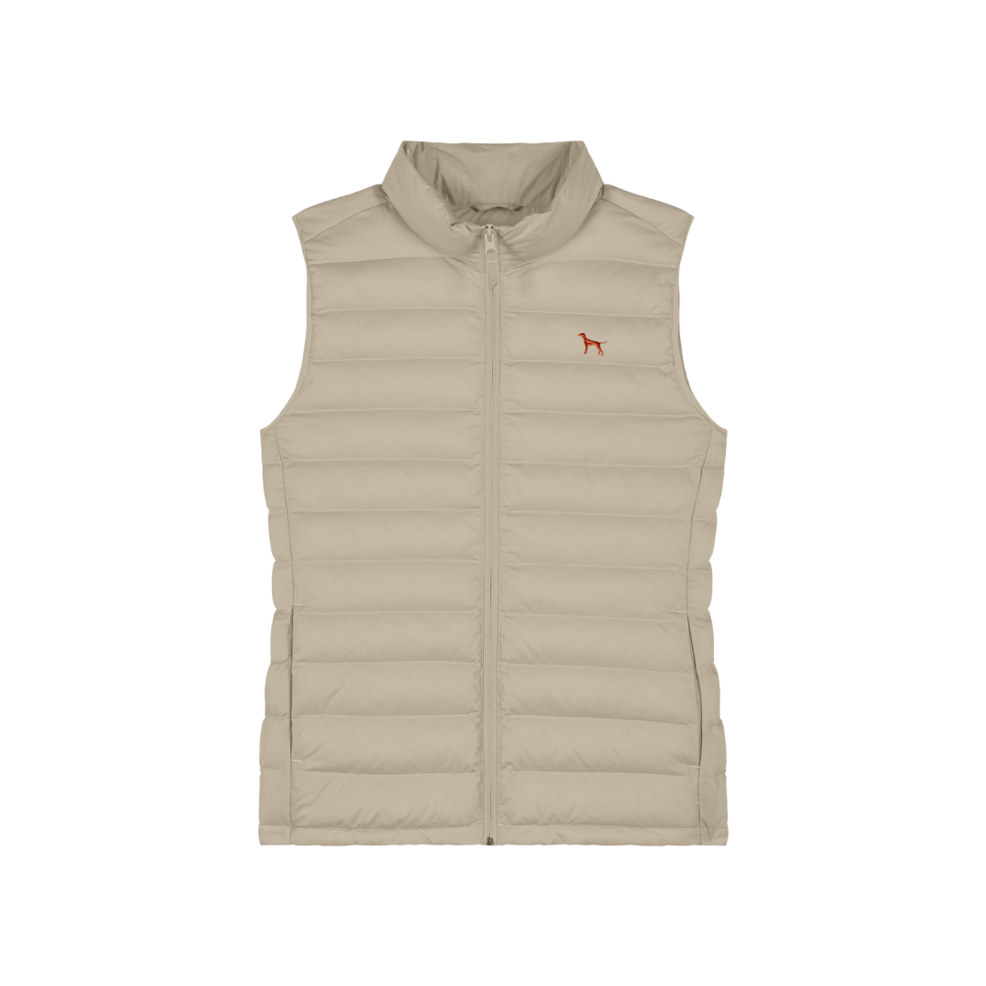 Beige Steppweste mit Vizsla Stickerei für Hundeliebhaber