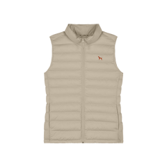 Beige Steppweste mit Vizsla Stickerei für Hundeliebhaber