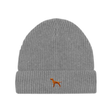 Vizsla / Hundemotiv Wintermütze - Grau mit Stickerei