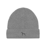 Weimaraner Wintermütze - hellgrau mit Stickerei - www.Worldofdogs.store