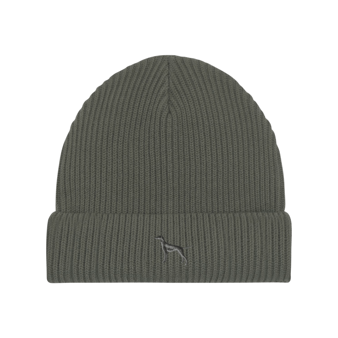 Weimaraner Wintermütze - Khaki mit Stickerei - www.Worldofdogs.store