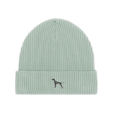 Weimaraner Wintermütze - Hellblau mit Stickerei