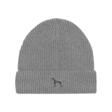 Weimaraner Wintermütze - hellgrau mit Stickerei