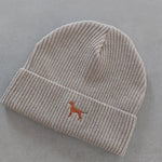 Wintermütze - Sand mit Stickerei - www.Worldofdogs.store