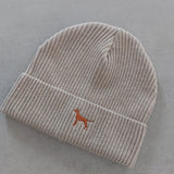 Wintermütze - Sand mit Stickerei - www.Worldofdogs.store