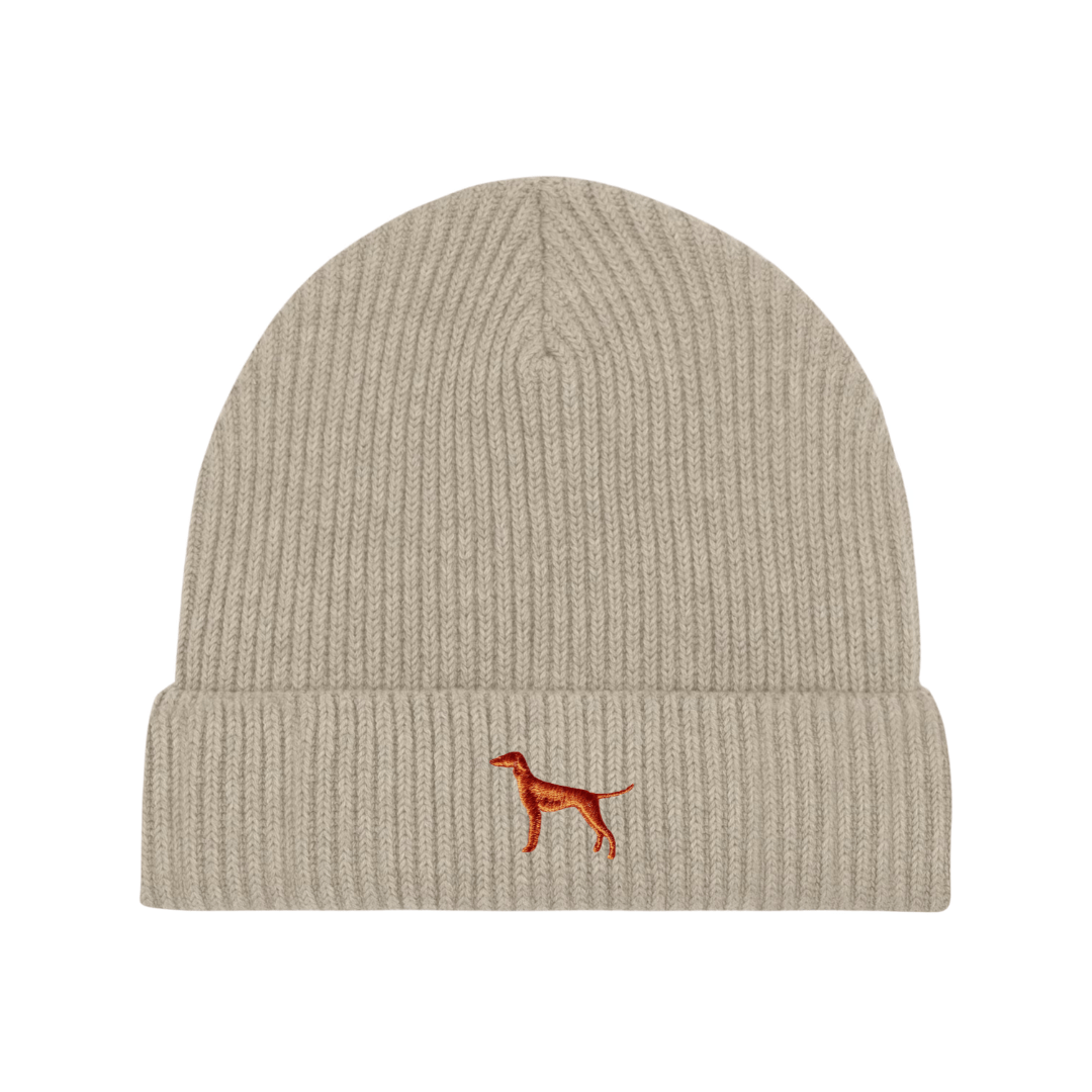 Wintermütze - Sand mit Stickerei - www.Worldofdogs.store