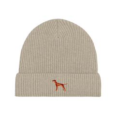 Wintermütze - Sand mit Stickerei - www.Worldofdogs.store