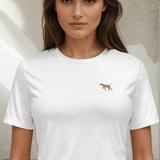 Women's Relaxed T-Shirt mit Vizsla Stickerei - www.Worldofvizsla.com